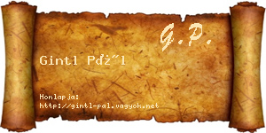 Gintl Pál névjegykártya